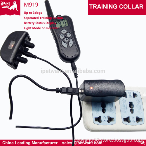 Market New 3DOGS 900MHZ 300Yard Waterproof and Rechargeable Pet Dog Training Collar with Electric Shock and Vibration